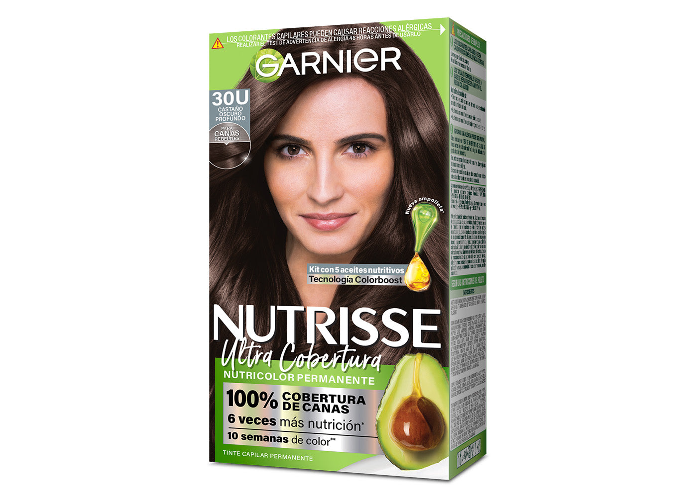 Tinte 30 Castaño Oscuro Profundo Nutrisse Ultra Cobertura